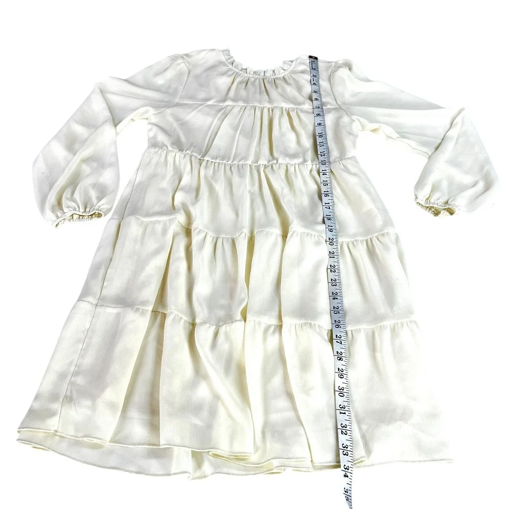 Kirundu Dress Womens Small Long Sleeve Ruffle Mock Neck‎ Tiered Mini Babydoll